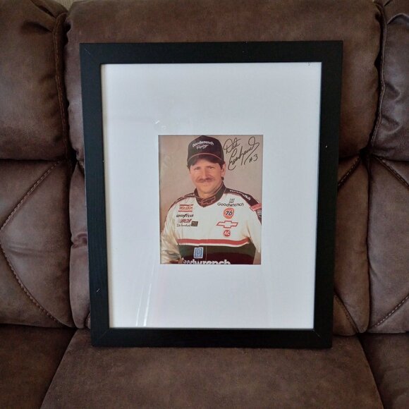 NASCAR DALE EARNHARDT SR 16 X 20 Framed Photo Print Signed - Picture 1 of 4